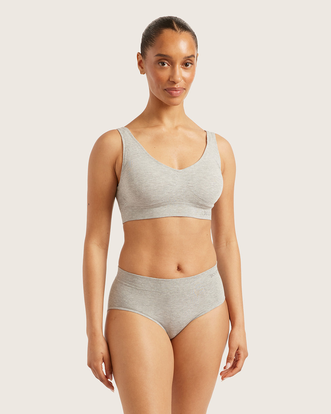 Midi Briefs - Light Grey Marl