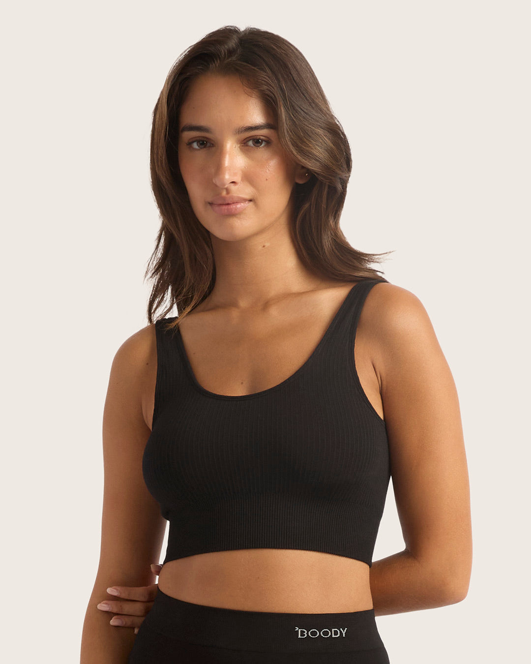 Ribbed Seamfree Crop-Black