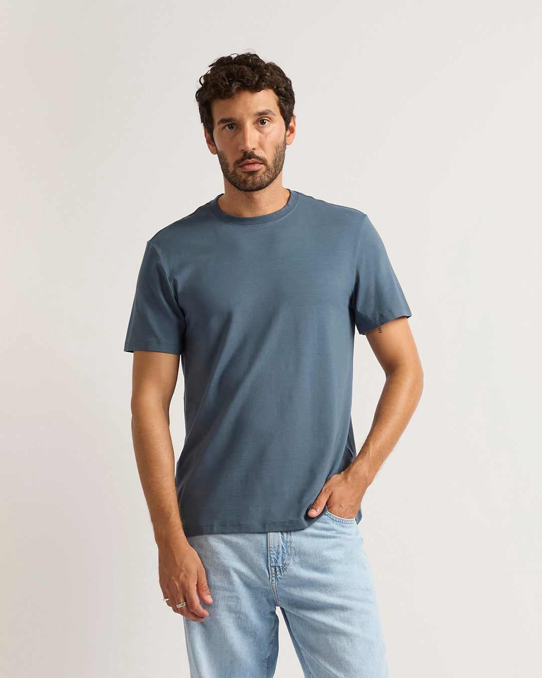 Men's Classic Crew Neck T-Shirt - Steel Blue