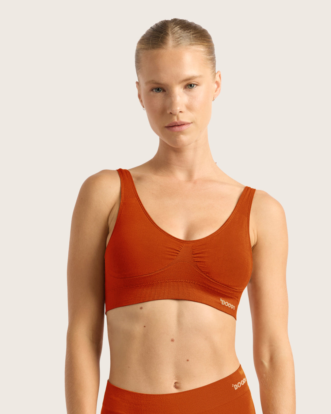 Padded Shaper Crop Bra - Terracotta