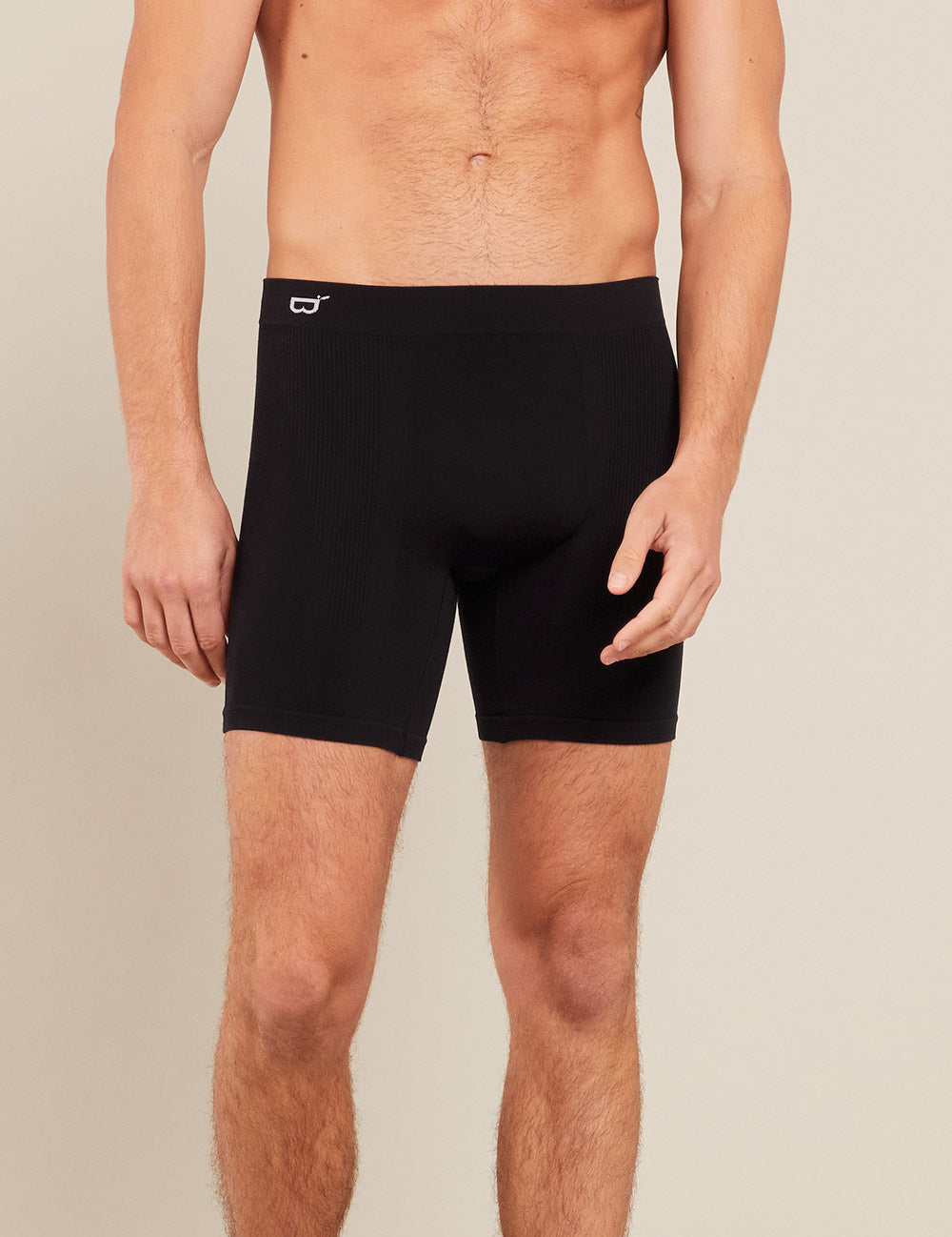 Men's Seamfree Mid-Length Boxer Briefs - Black