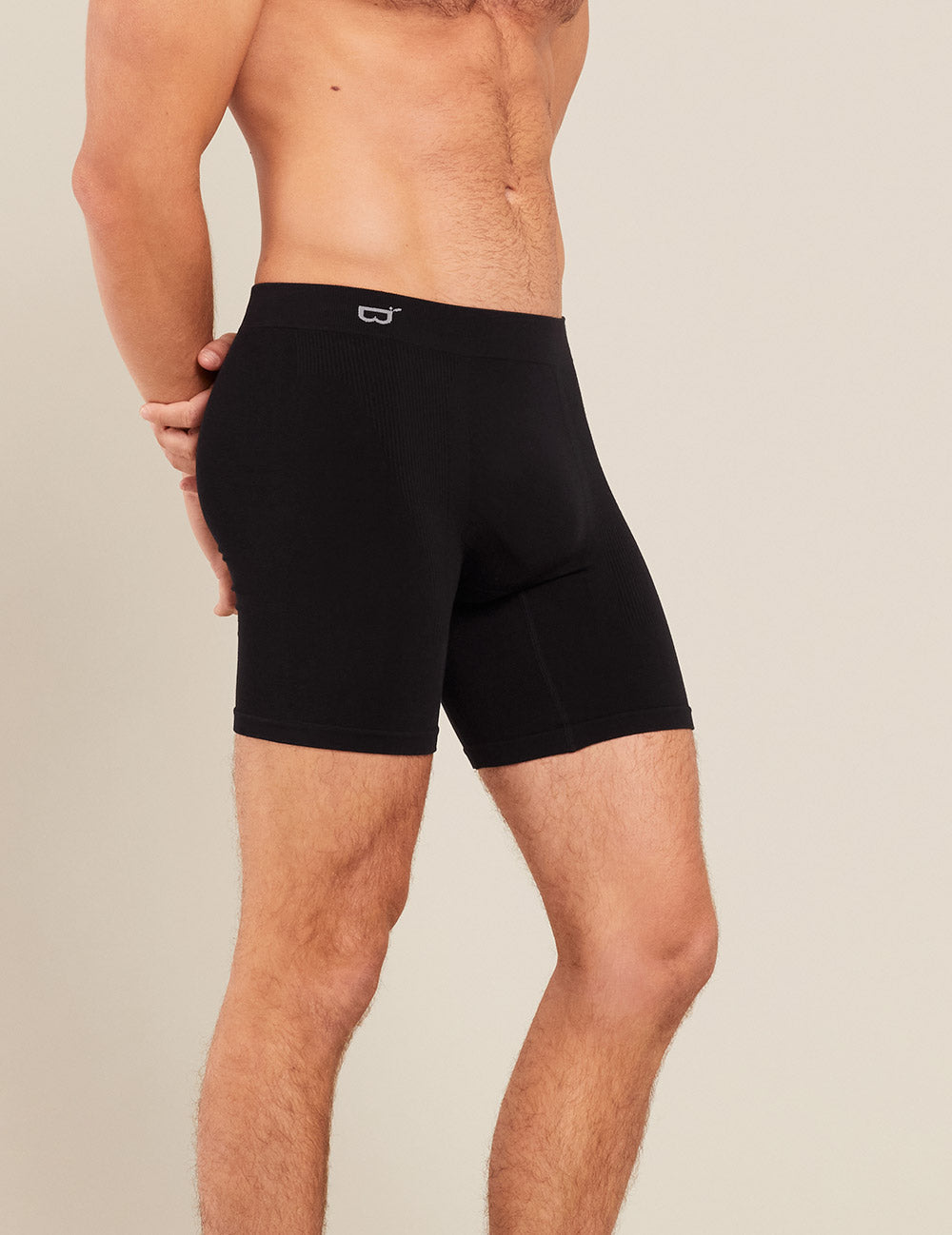 Men's Seamfree Mid-Length Boxer Briefs - Black