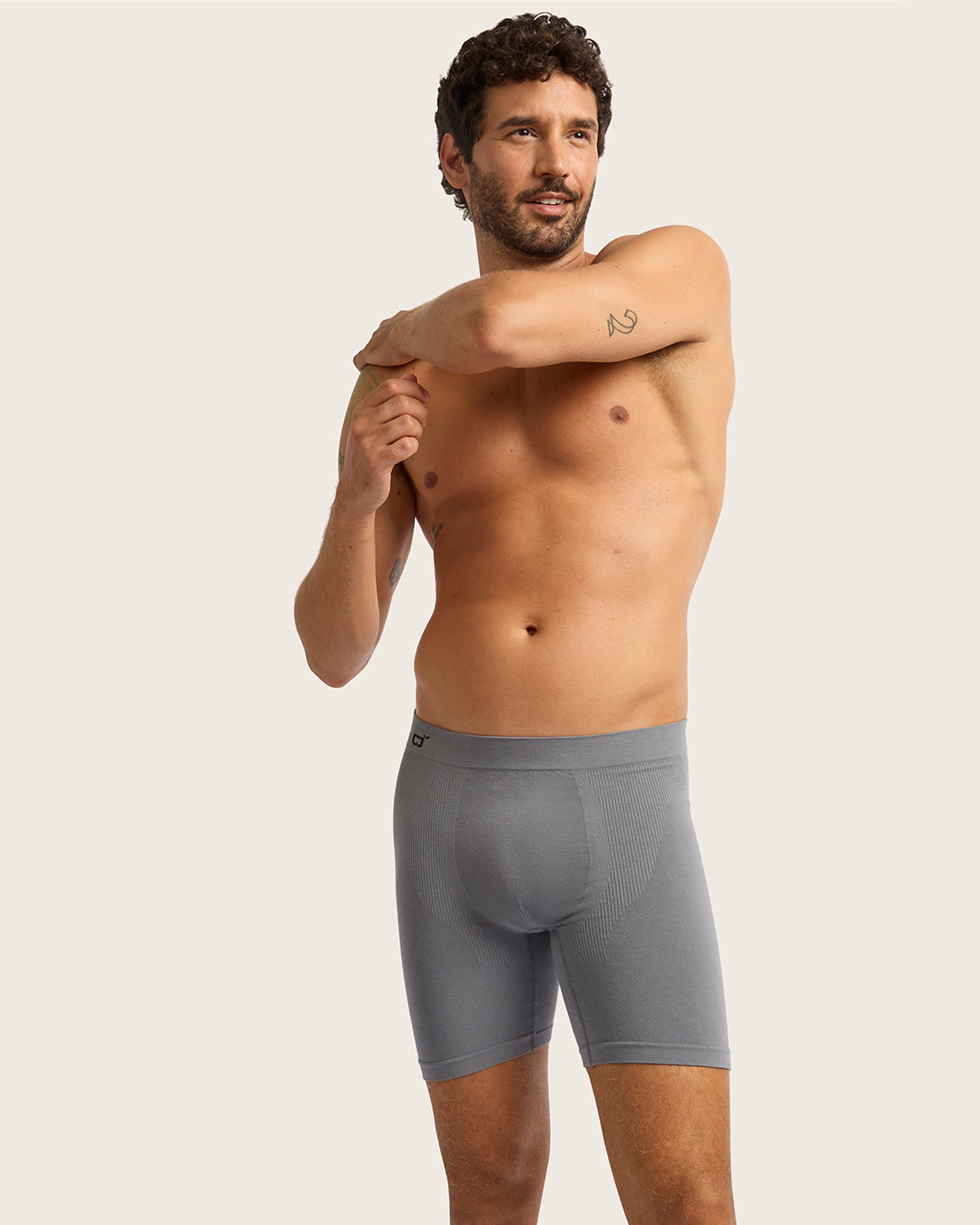 Men's Seamfree Mid-Length Boxer Briefs - Charcoal