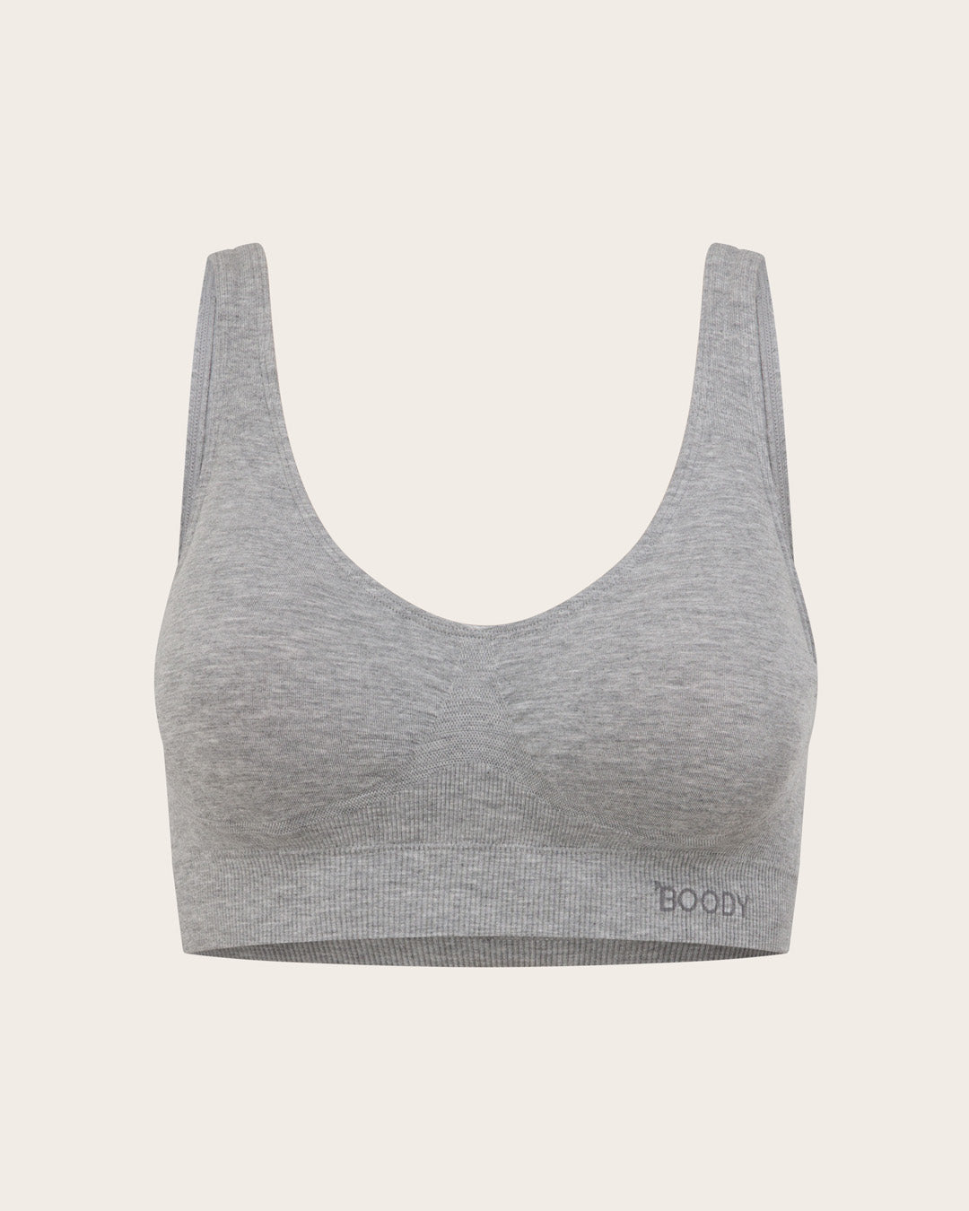 Seamfree Padded Crop Bra - Light Grey Marl