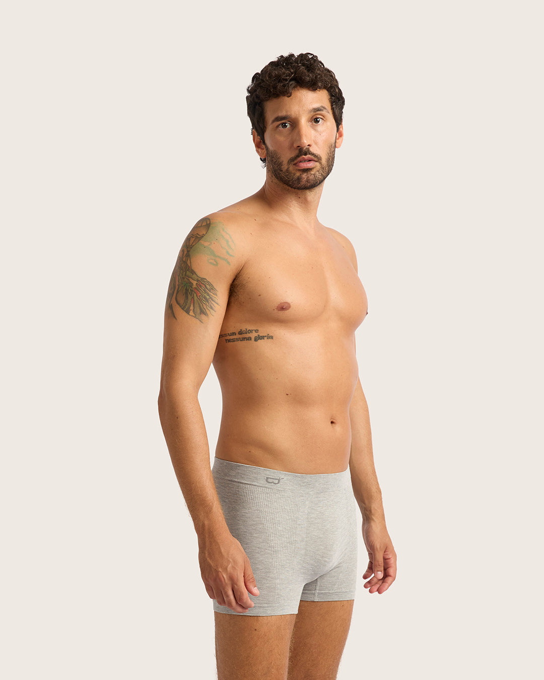 Men's Seamfree Boxer Briefs - Light Grey Marl