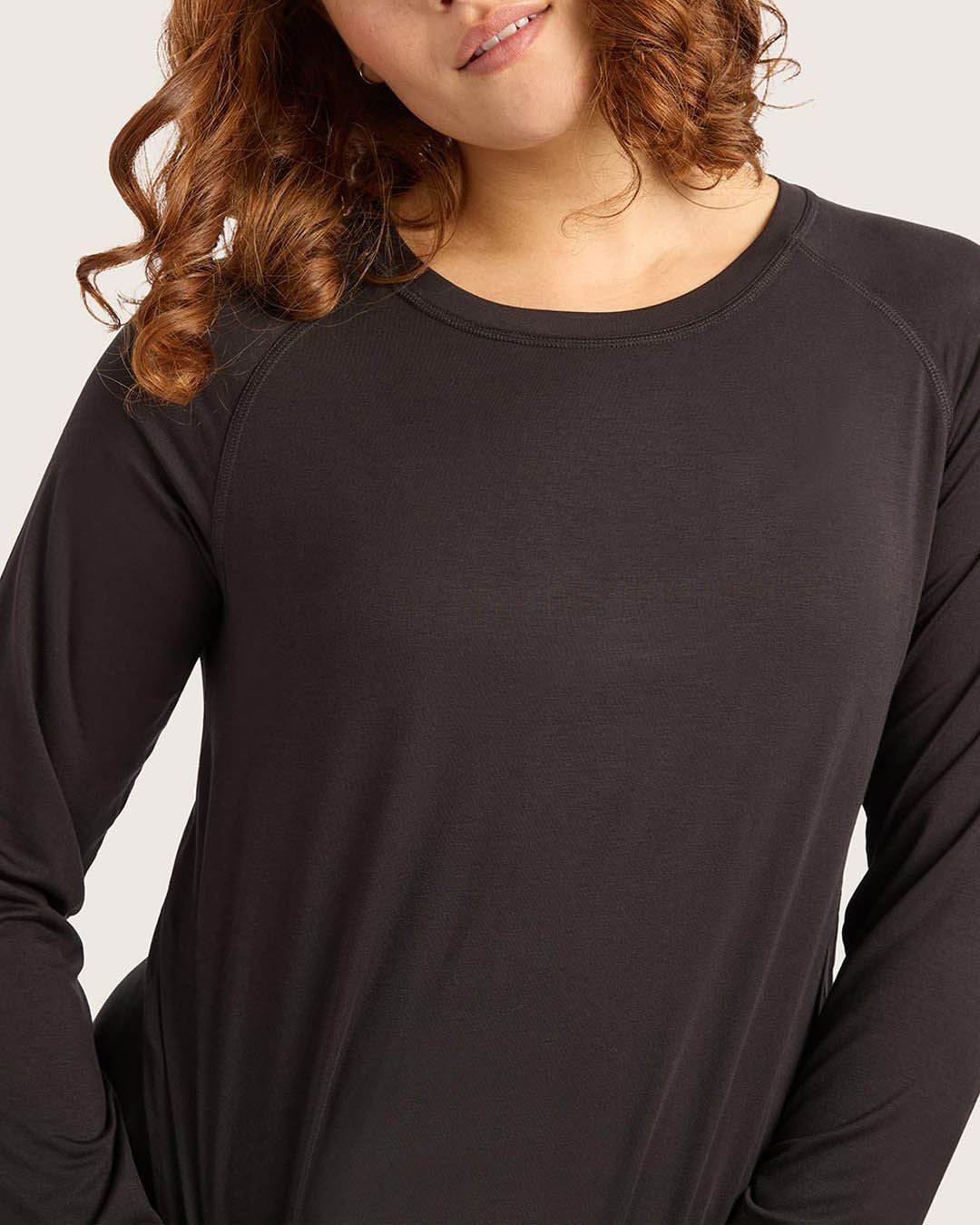 Goodnight Raglan Sleep Top - Black
