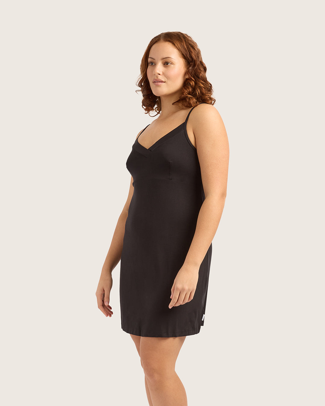 Goodnight Slip Sleep Dress - Black
