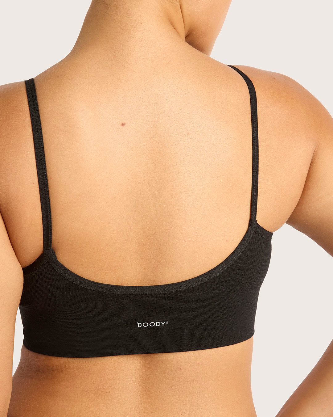 LYOLYTE Ribbed Low Back Bralette - Black