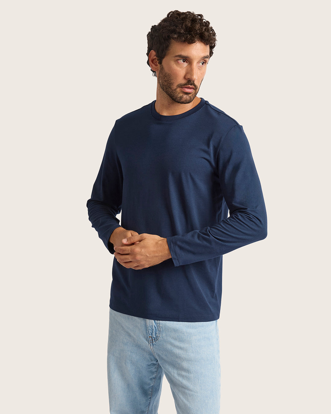 Men's Classic Long Sleeve T-Shirt - Navy