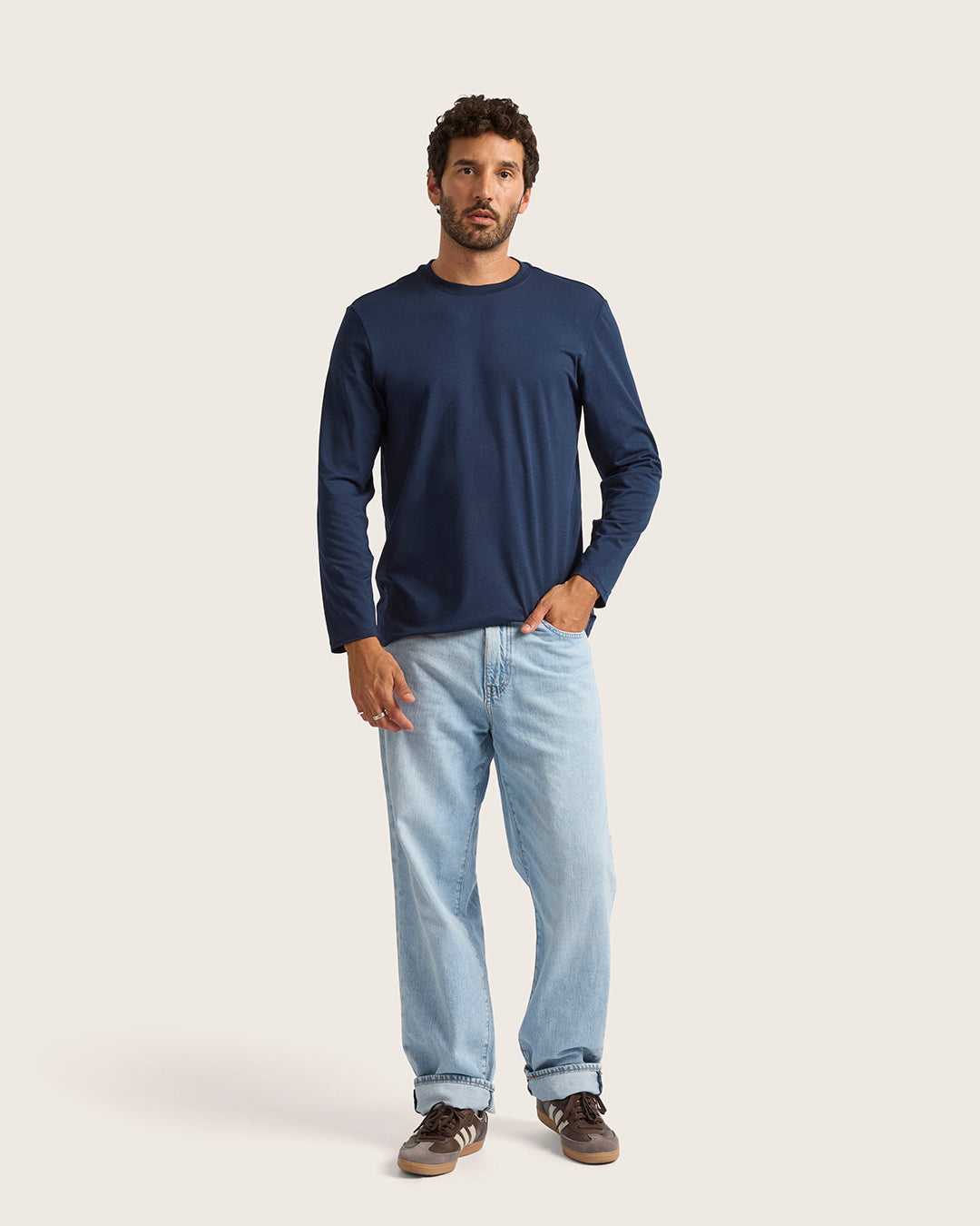 Men's Classic Long Sleeve T-Shirt - Navy