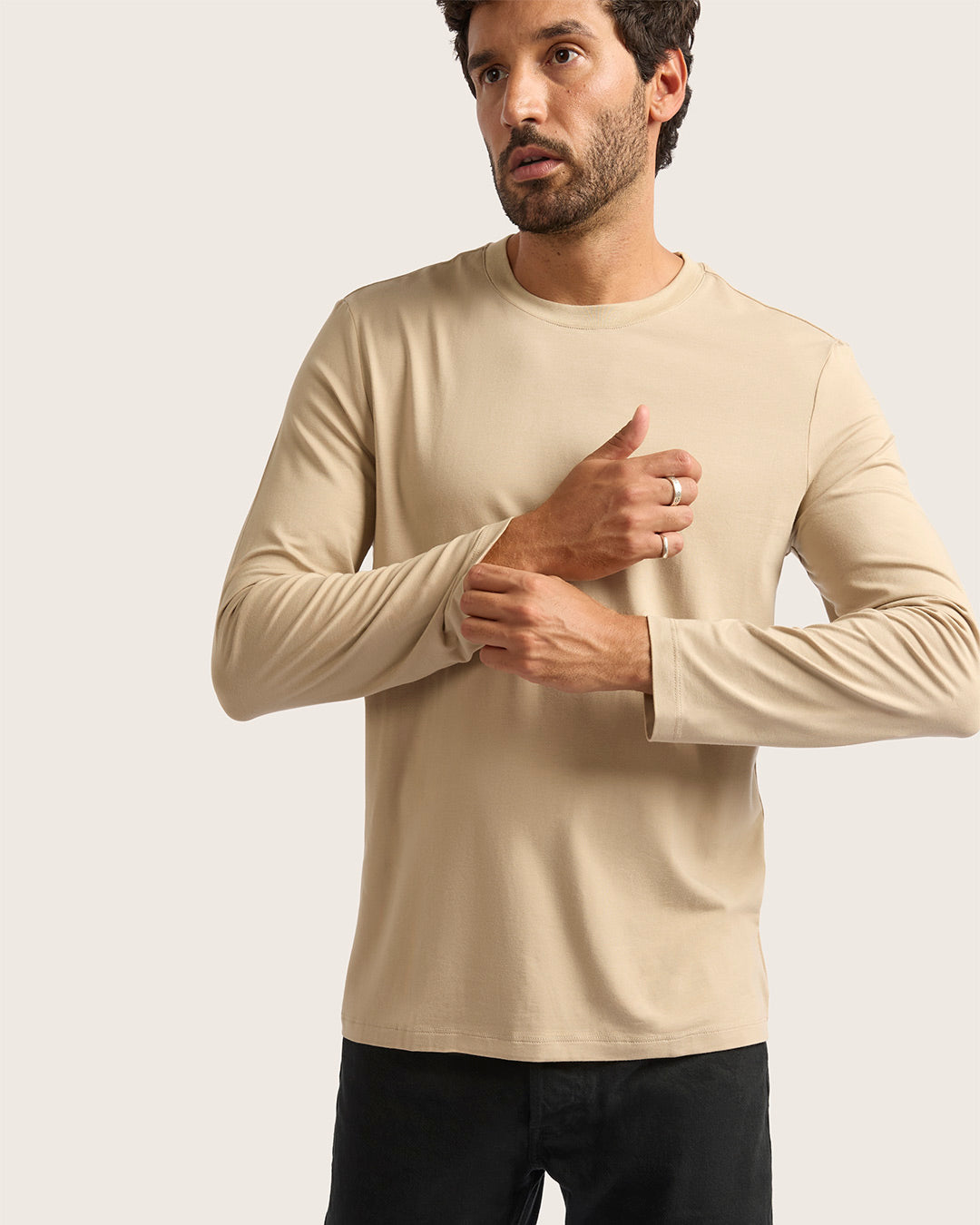 Men's Classic Long Sleeve T-Shirt - Stone