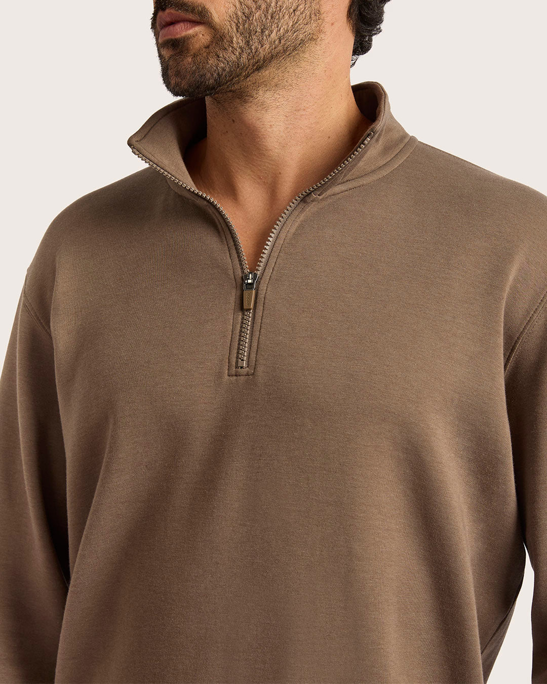 Men's Quarter Zip Sweater - Oyster