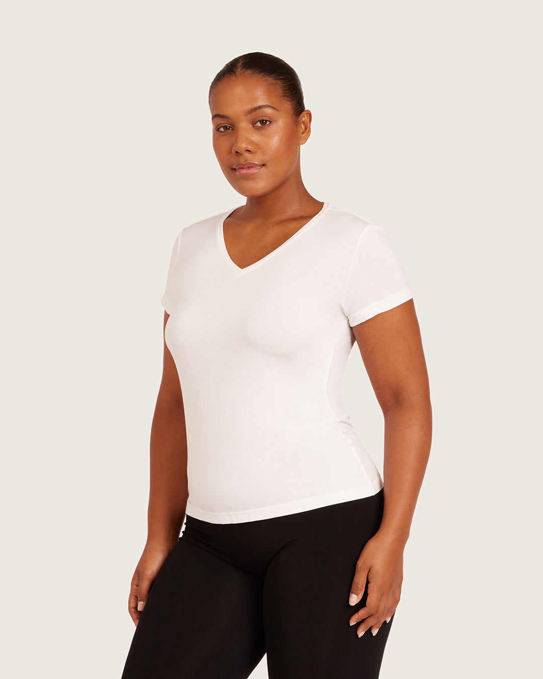 Women's Base Layer V-Neck T-Shirt - White