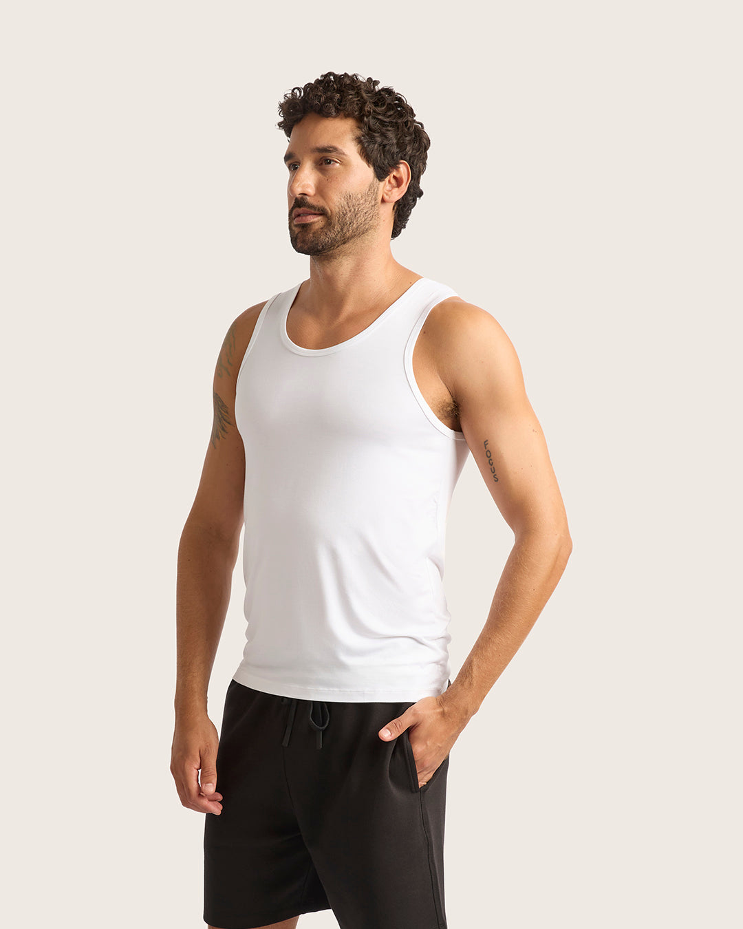 Men's Base Layer Tank Top - White