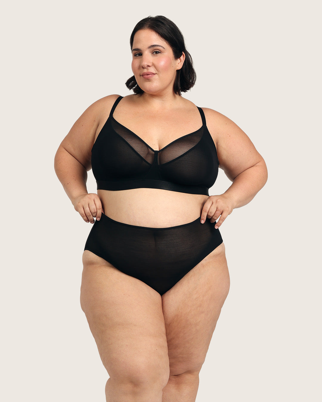 FreeMesh High-Cut Full Briefs - Black