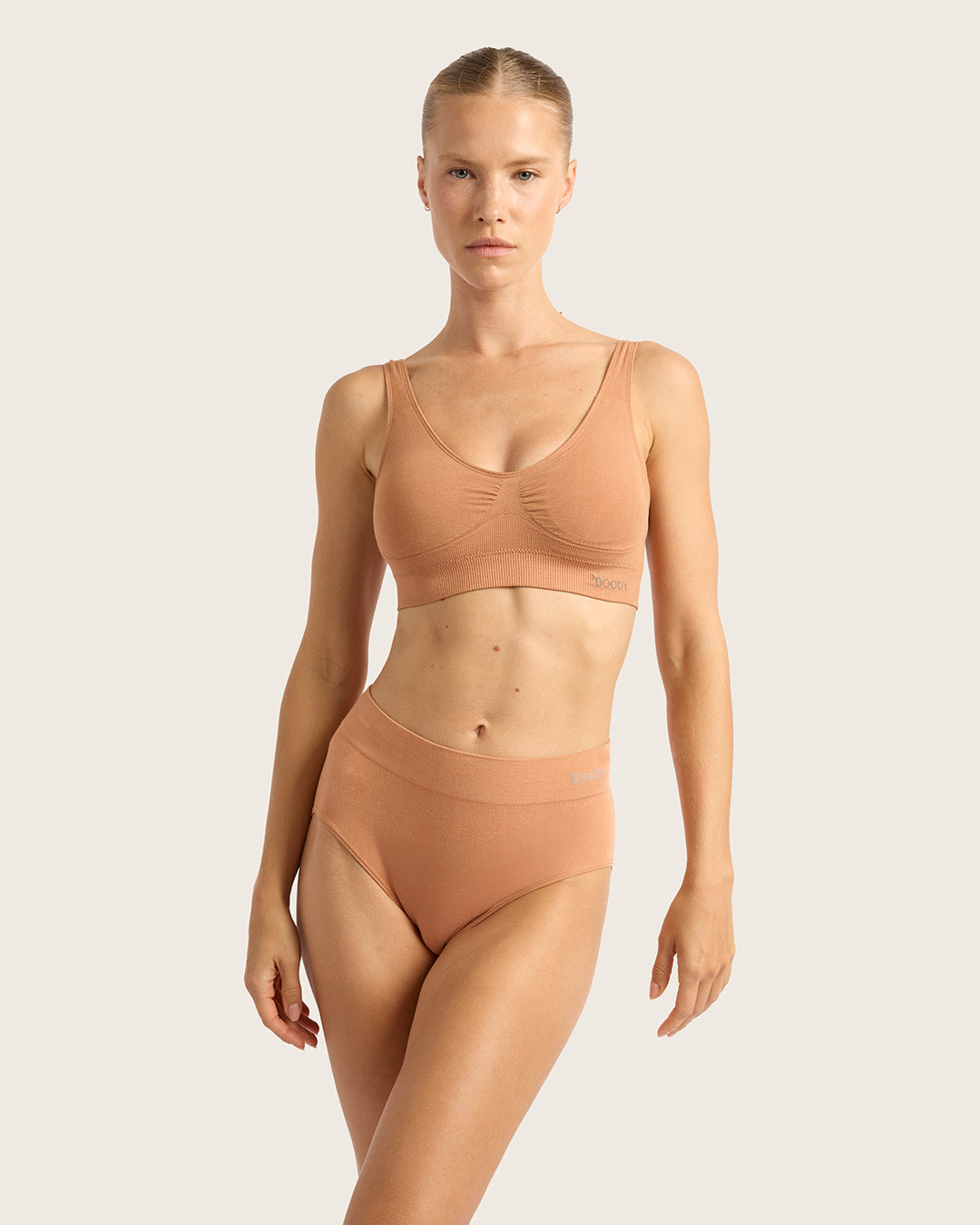 Seamfree Padded Crop Bra - Dune