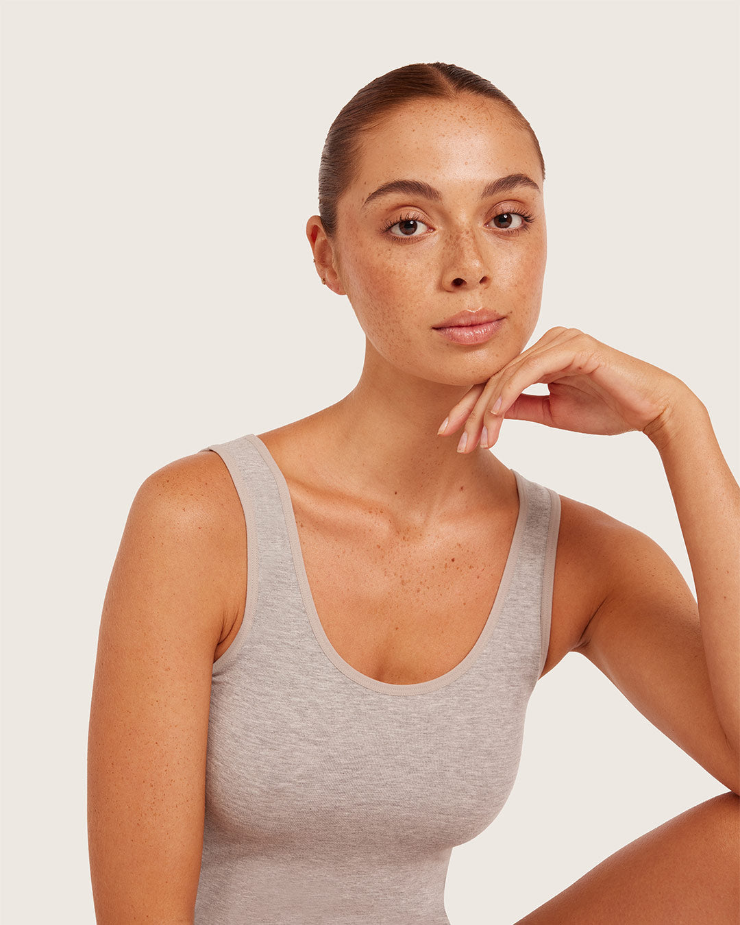 Base Layer Tank Top - Light Grey Marl