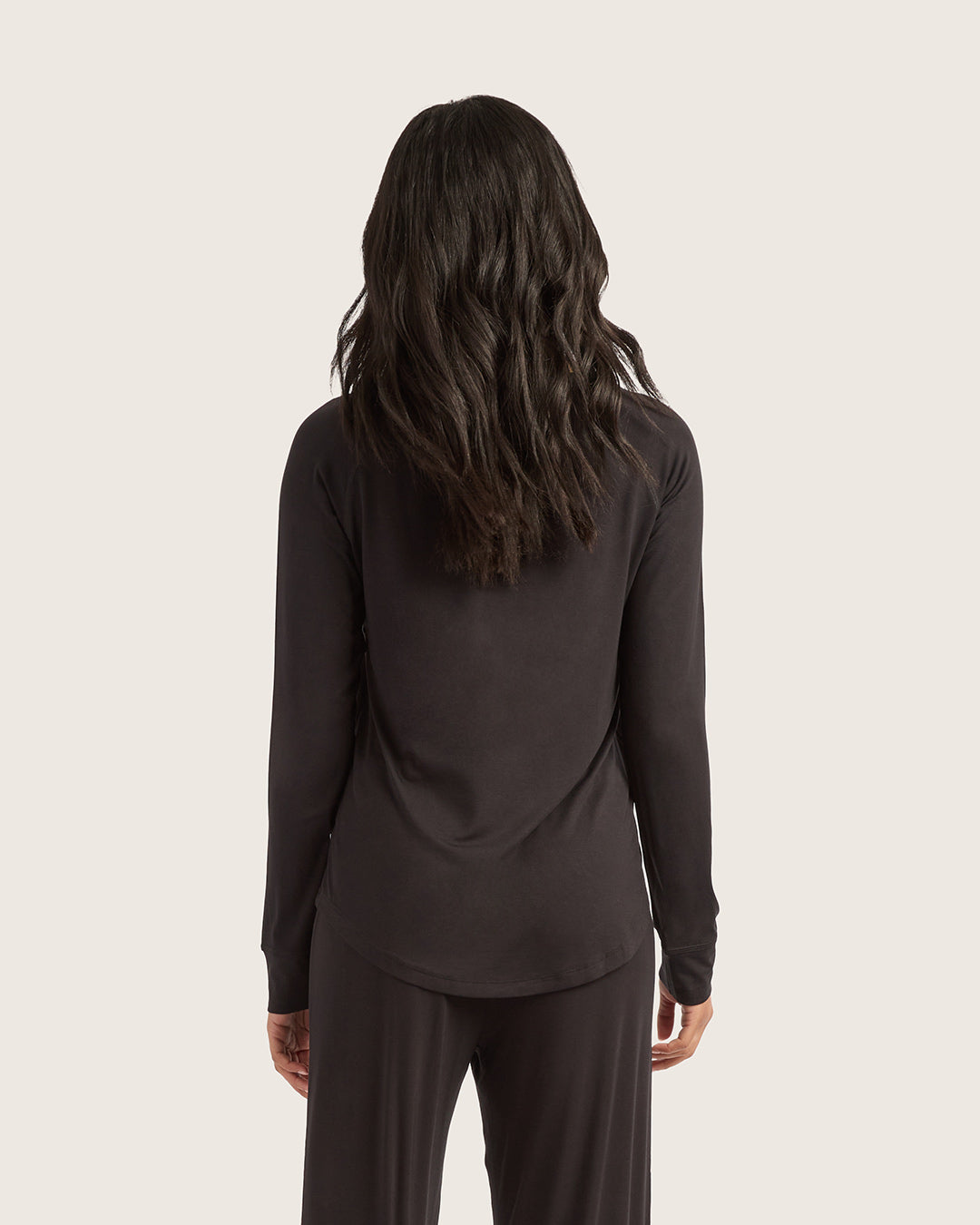 Goodnight Raglan Sleep Top - Black