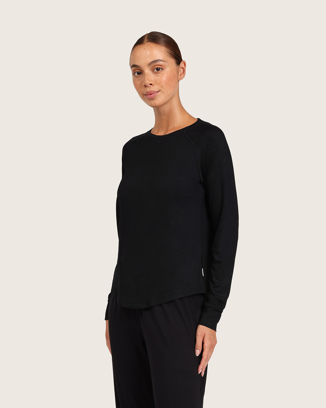 Goodnight Raglan Sleep Top - Black