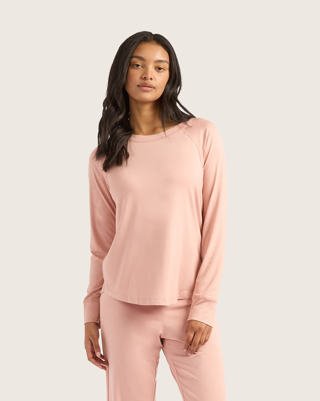 Goodnight Raglan Sleep Top - Dusty Pink