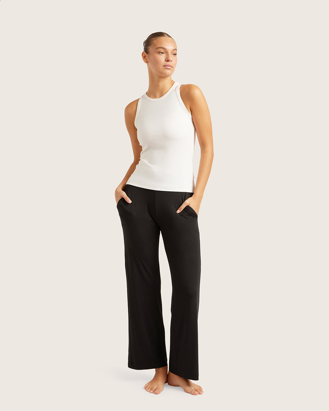 Downtime Wide Leg Lounge Pants - Black