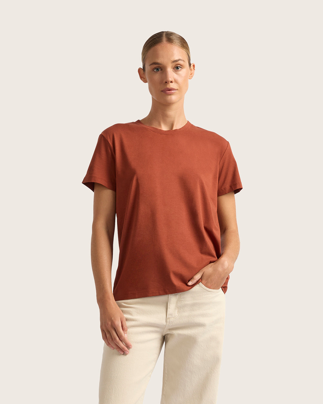Women's Classic Crew Neck T-Shirt - Rust