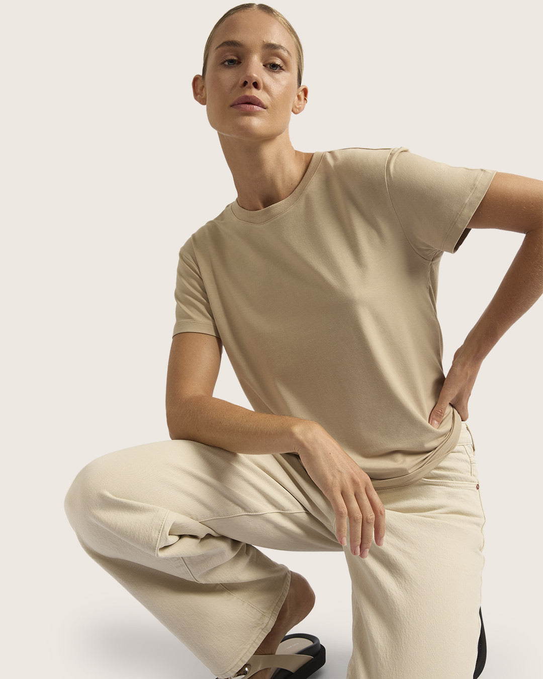 Women's Classic Crew Neck T-Shirt - Stone