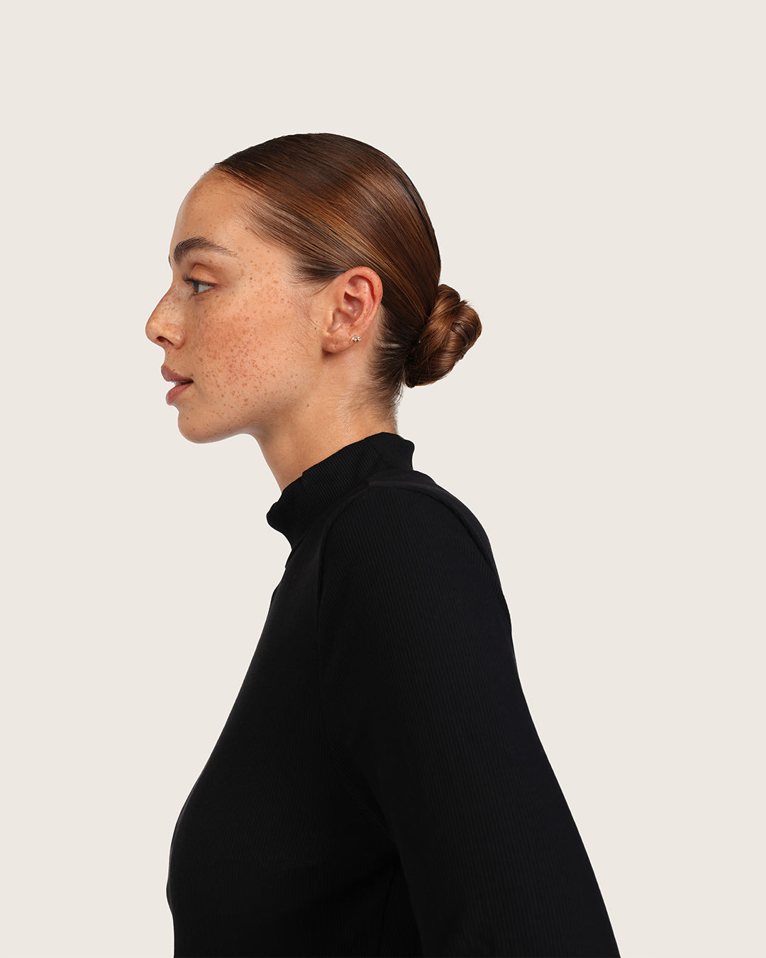 Women's Ribbed Turtleneck Top - Black