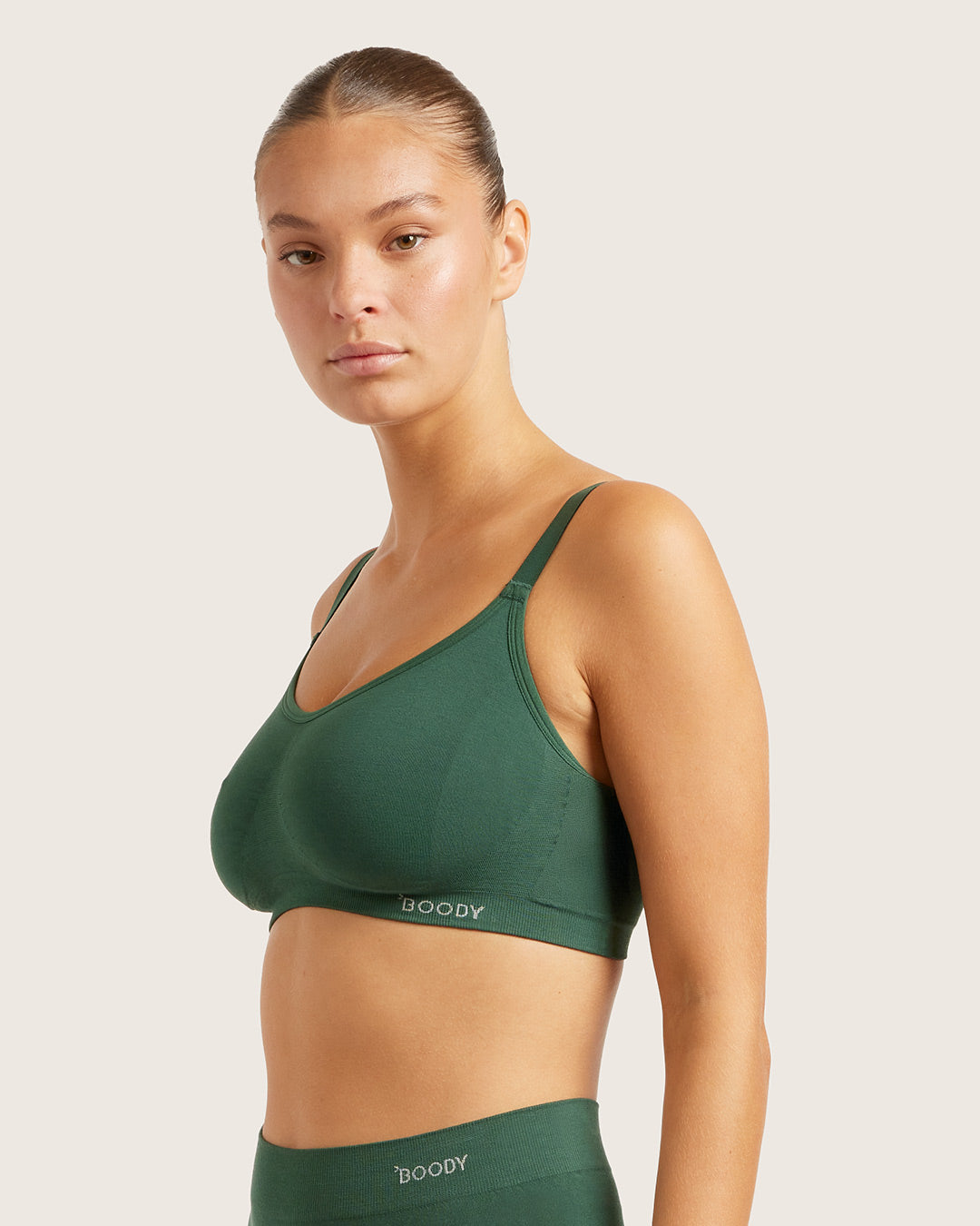 Full Bust Wireless Bra - Emerald Green
