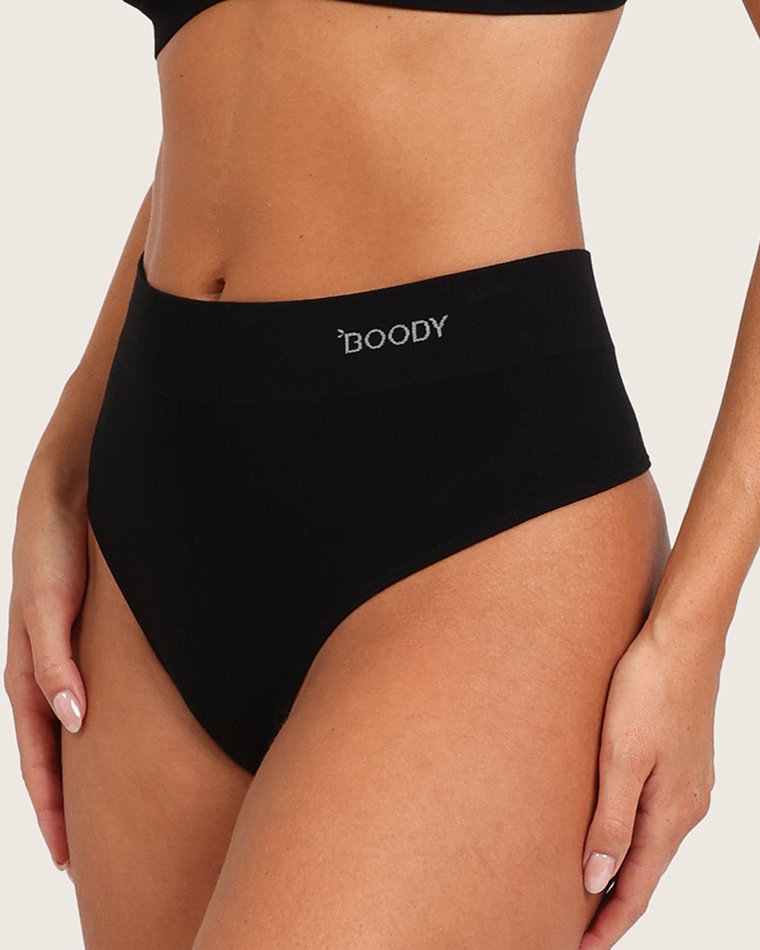 High Waist G-String - Black