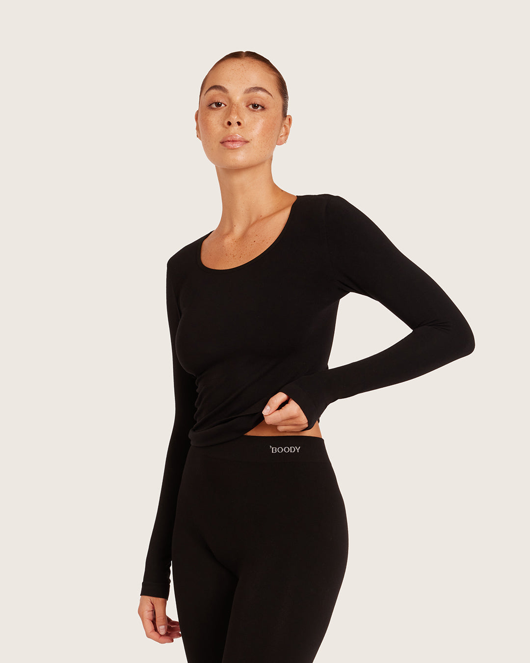 Women's Base Layer Long Sleeve Top - Black