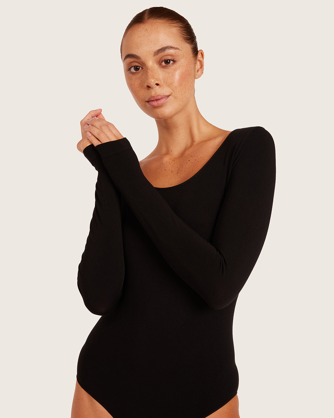 Base Layer Long Sleeve Bodysuit - Black
