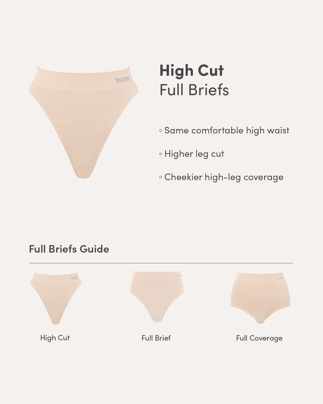 High Cut Full Briefs - Shell