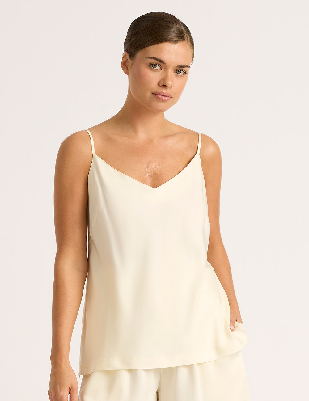 Vegan Silk Cami - Pearl