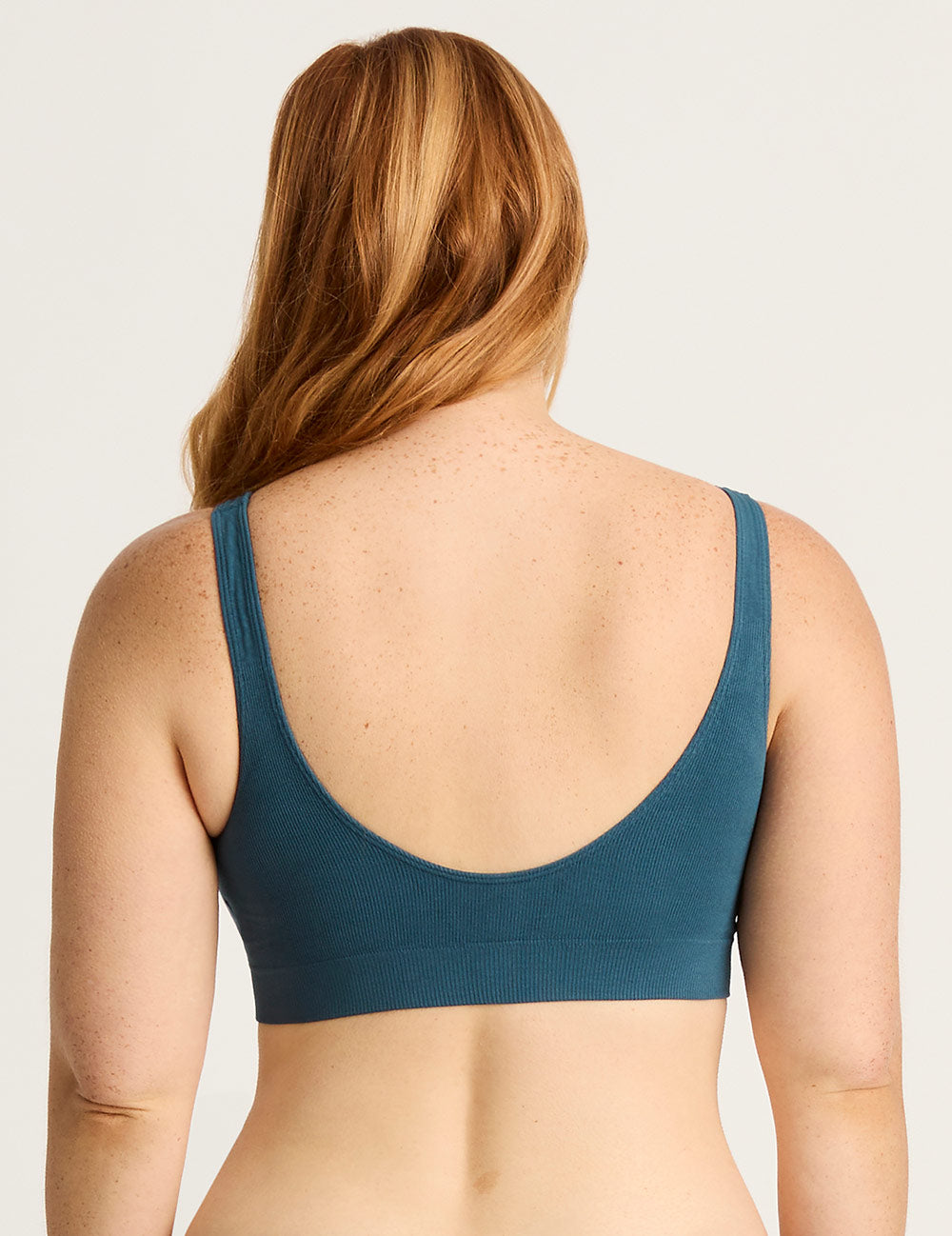 Seamfree Padded Crop Bra Teal Bamboo Bras Boody Canada