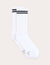 Striped Cushioned Crew Socks - White/Black