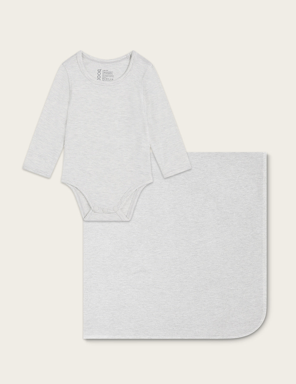 Set Giftbox - Baby Long Sleeve Bodysuit & Jersey Wrap - Heather Grey
