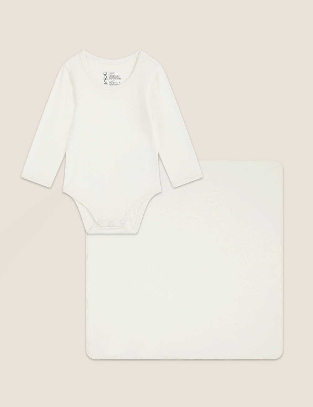Set Giftbox - Baby Long Sleeve Bodysuit & Jersey Wrap - Natural White