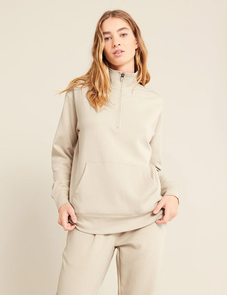 【BAON】[unisex] Lazy Warmer Quilting Jumper Retro Lazy Style Hoodie for Women Fun Multi Angle Full Zip
