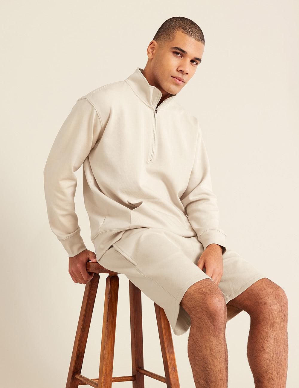 Gender-Neutral-Quarter-Zip-Sweater-Sand-Male-Side-2.jpg