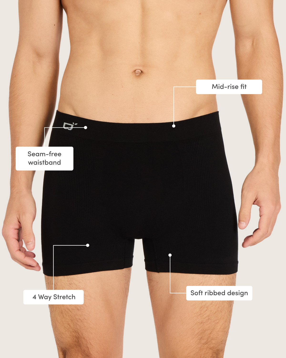 Men's Seamfree Boxer Briefs & Socks - Black