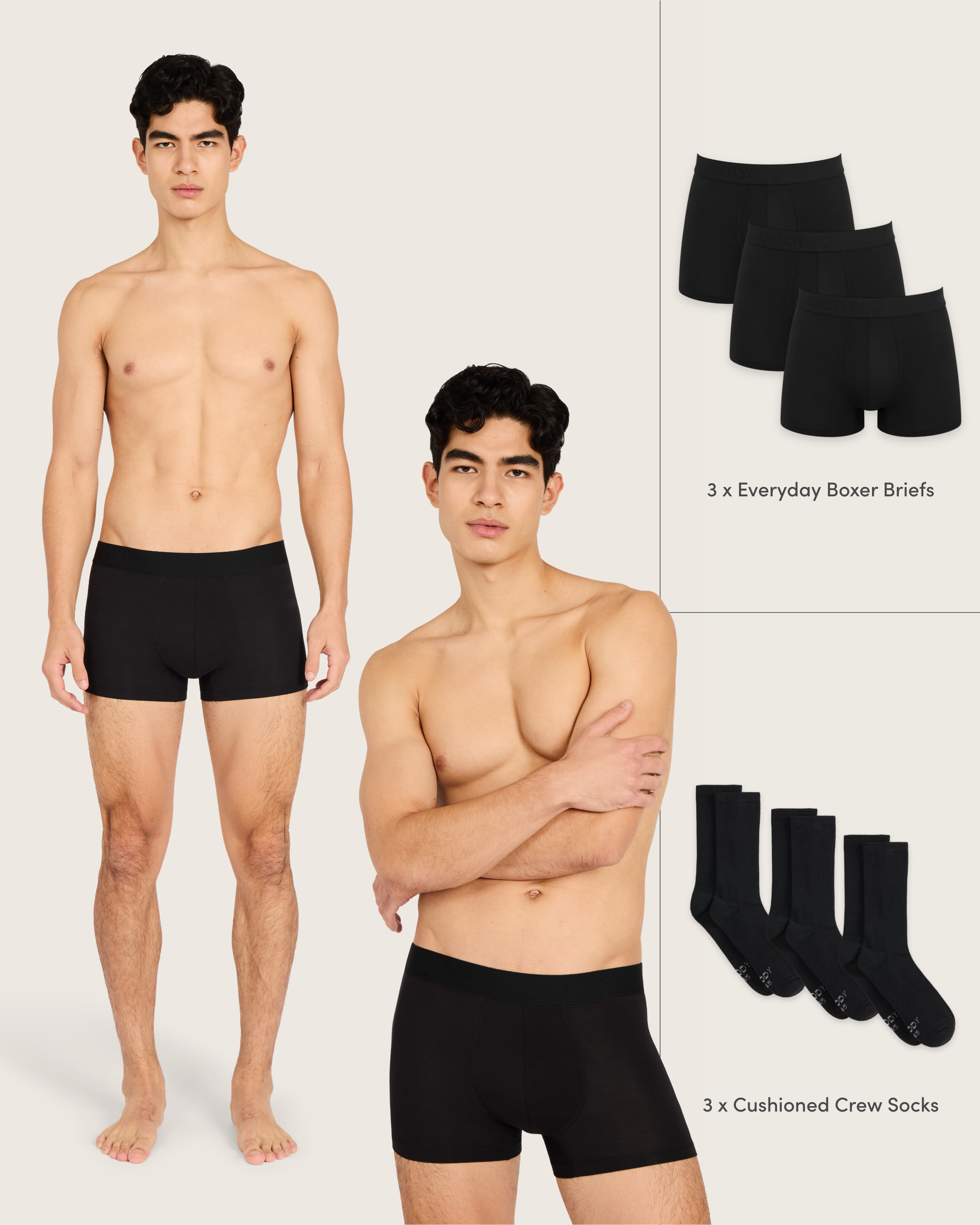 Men's Everyday Boxer Briefs & Socks - Black