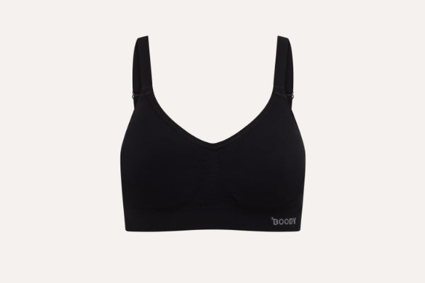 Wireless Full Bust Bamboo T-Shirt Bra in Black – Boody Canada