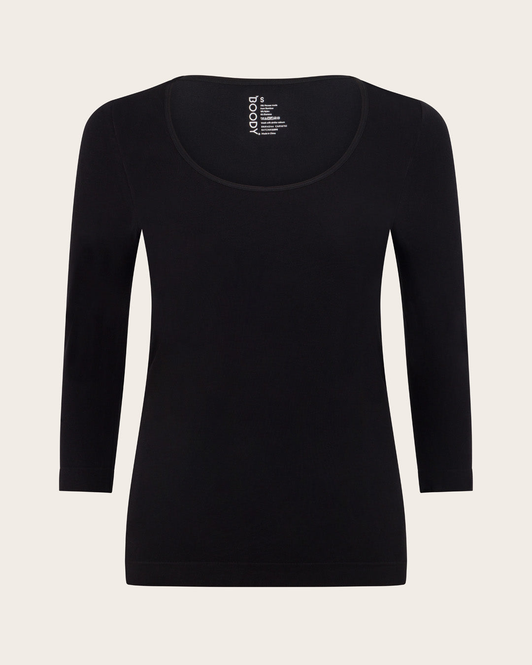 Base Layer 3/4 Sleeve Top - Black