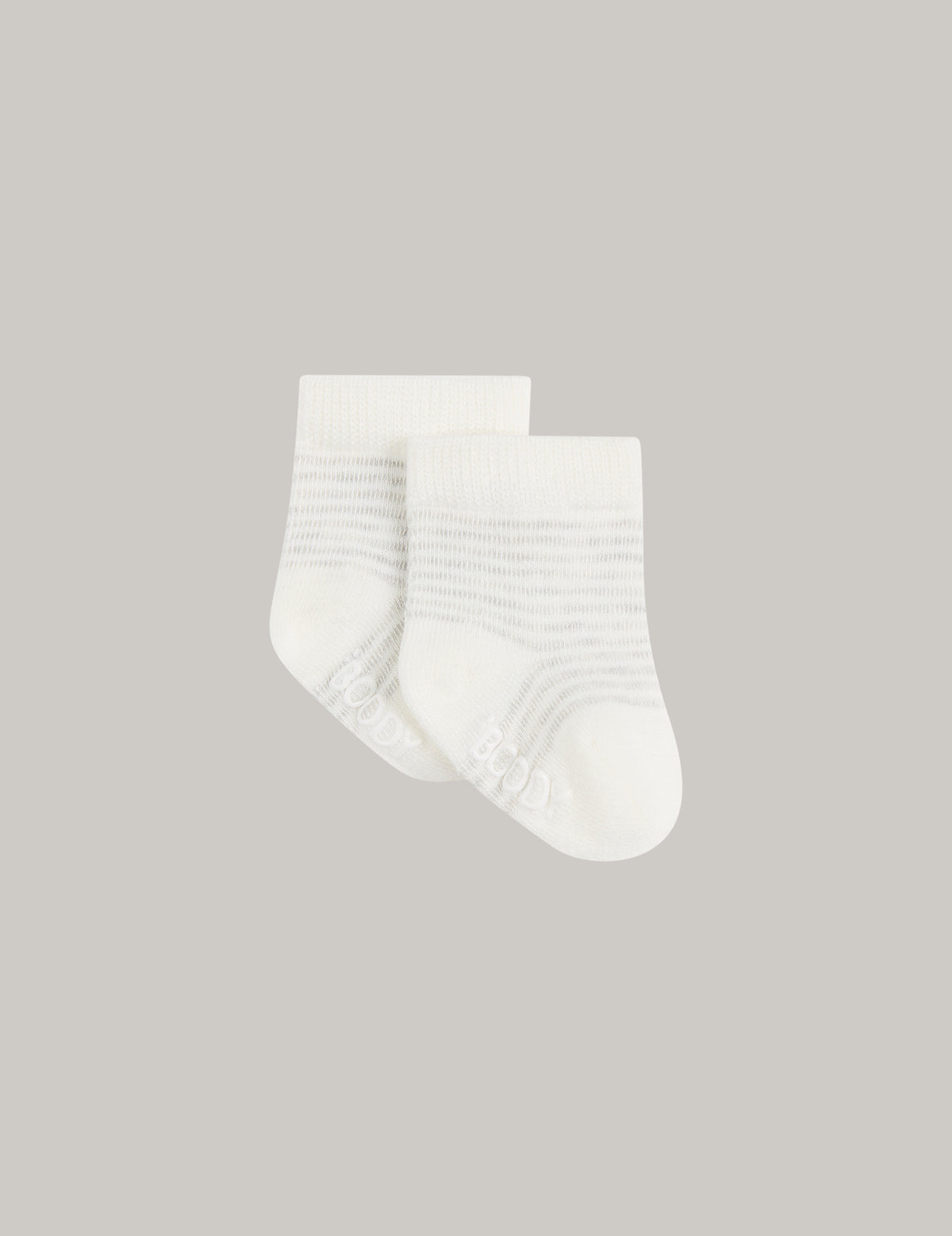 Baby Socks - 3 Pack - Heather Grey / Natural White / Stripe