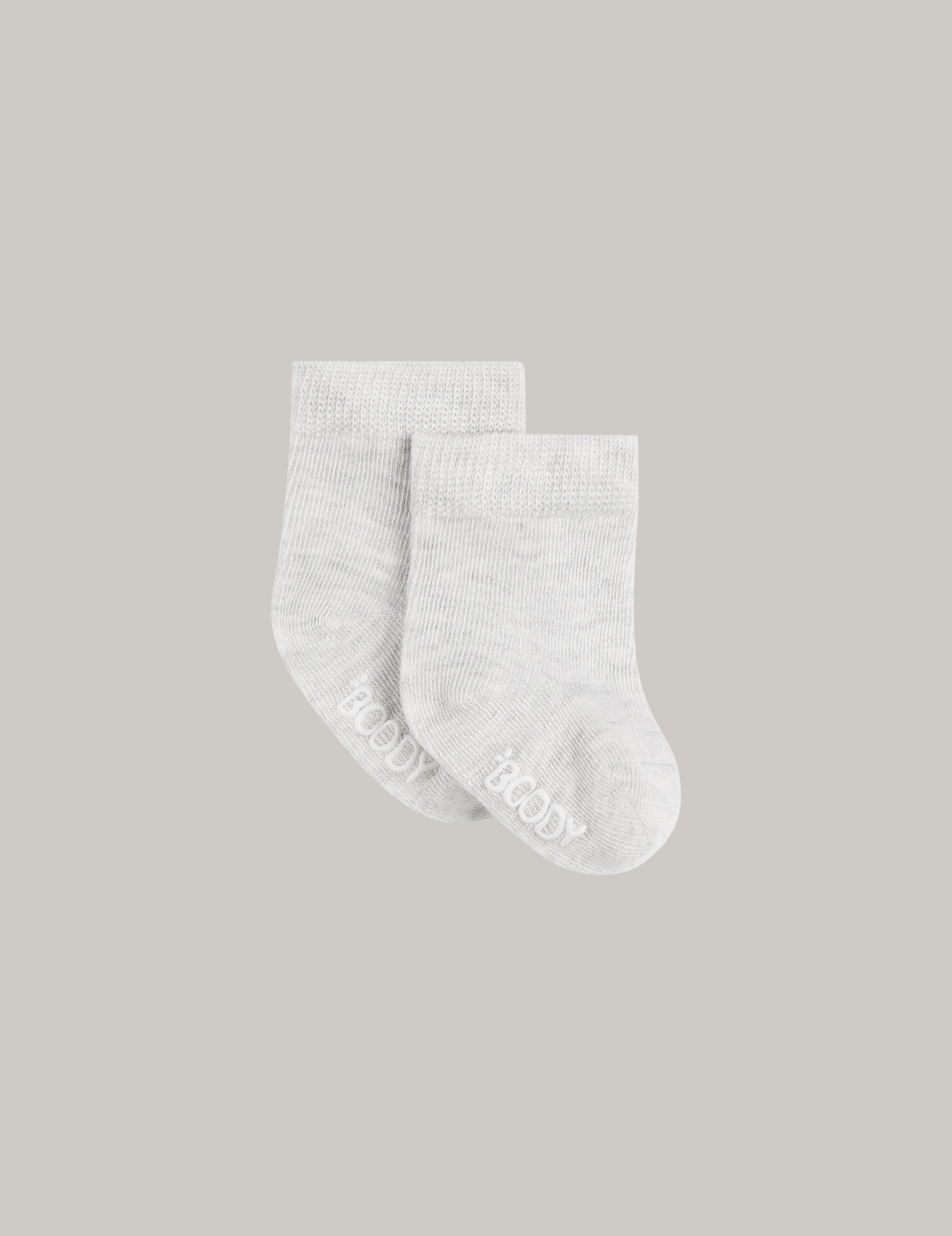 Baby Socks - 3 Pack - Heather Grey / Natural White / Stripe