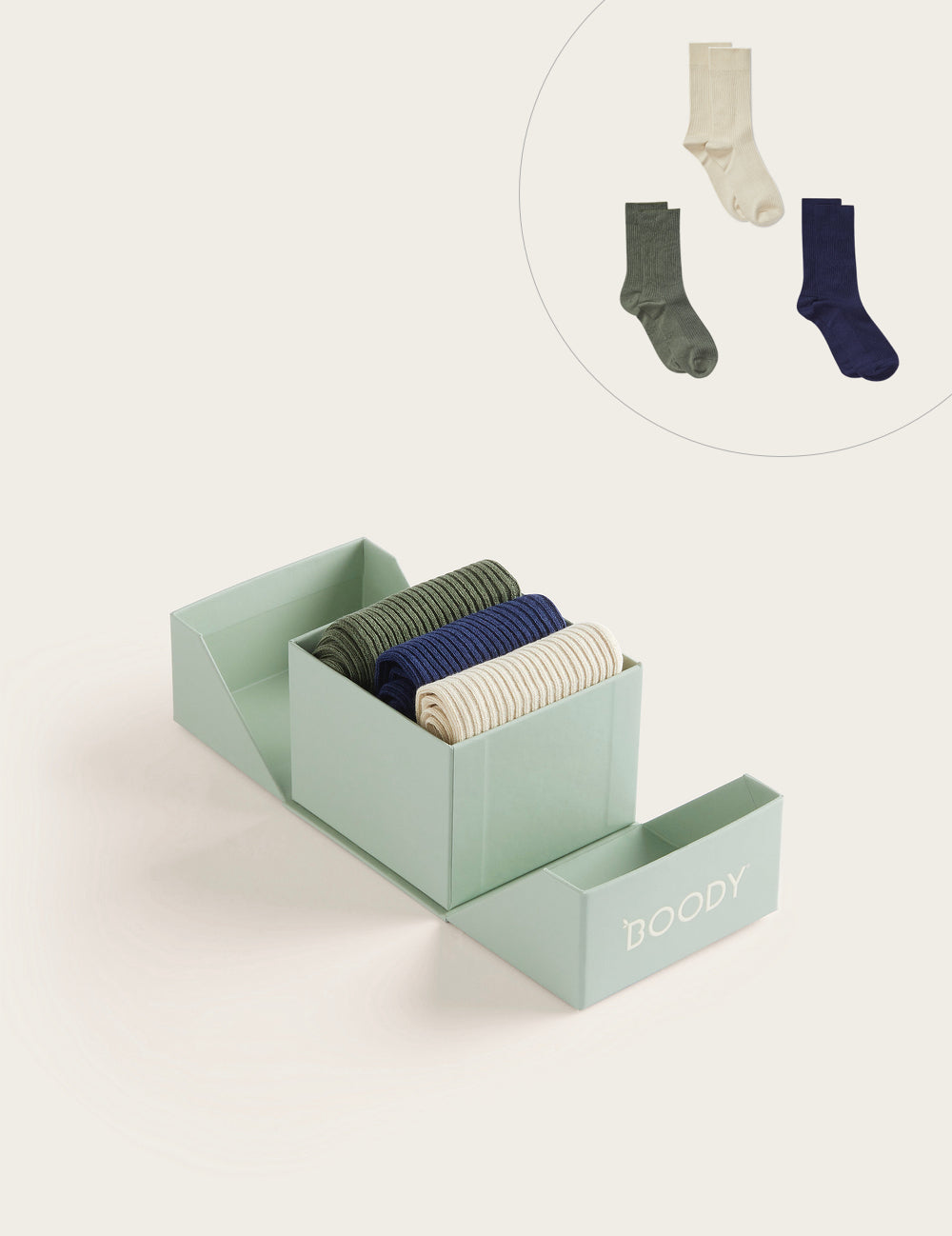 3-Pack Giftbox - Ribbed Crew Socks