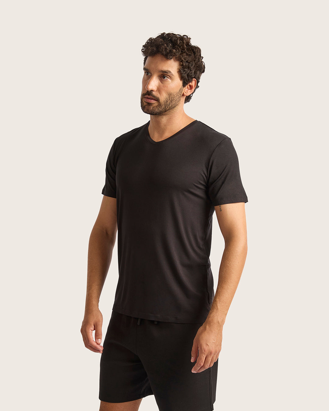 Men's Base Layer V-Neck T-Shirt - Black