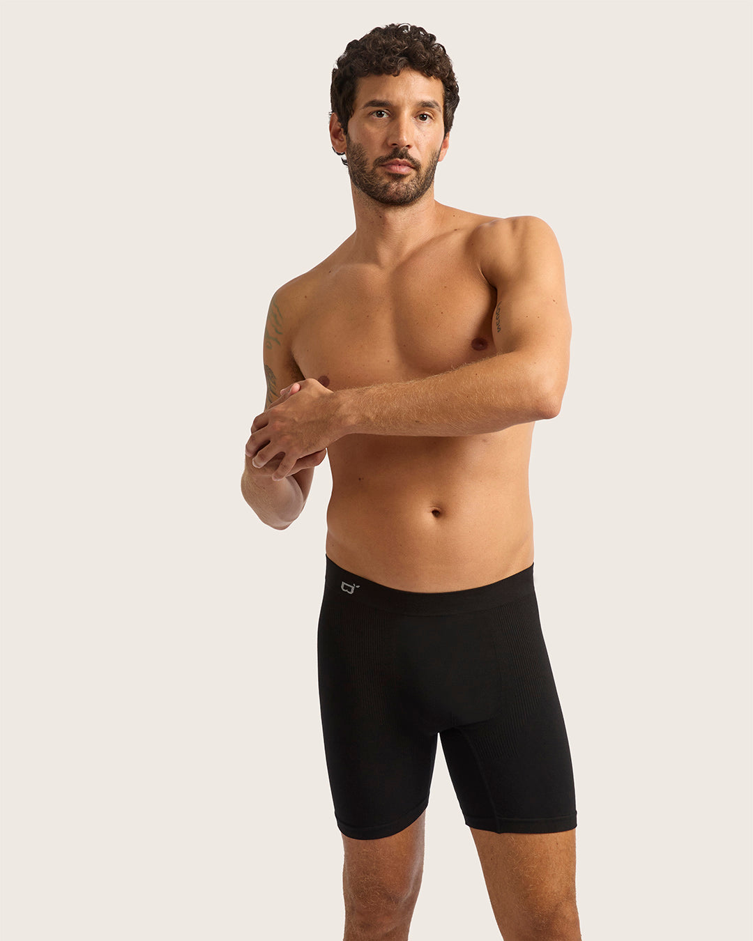 Men's Seamfree Mid-Length Boxer Briefs - Black