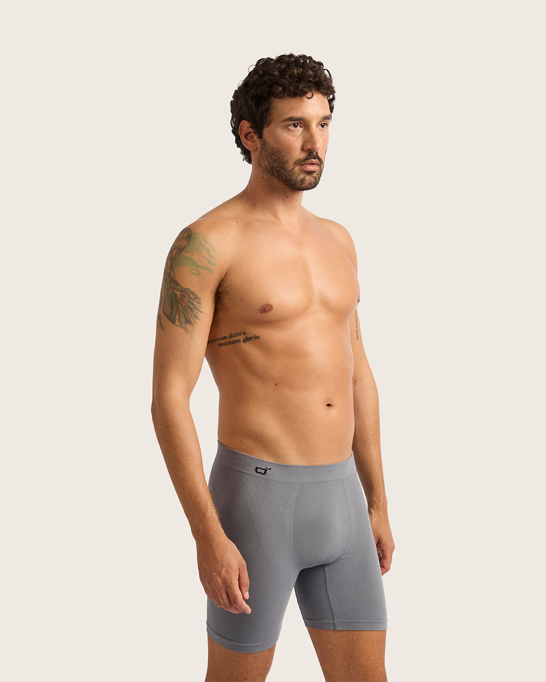 Men's Seamfree Mid-Length Boxer Briefs - Charcoal